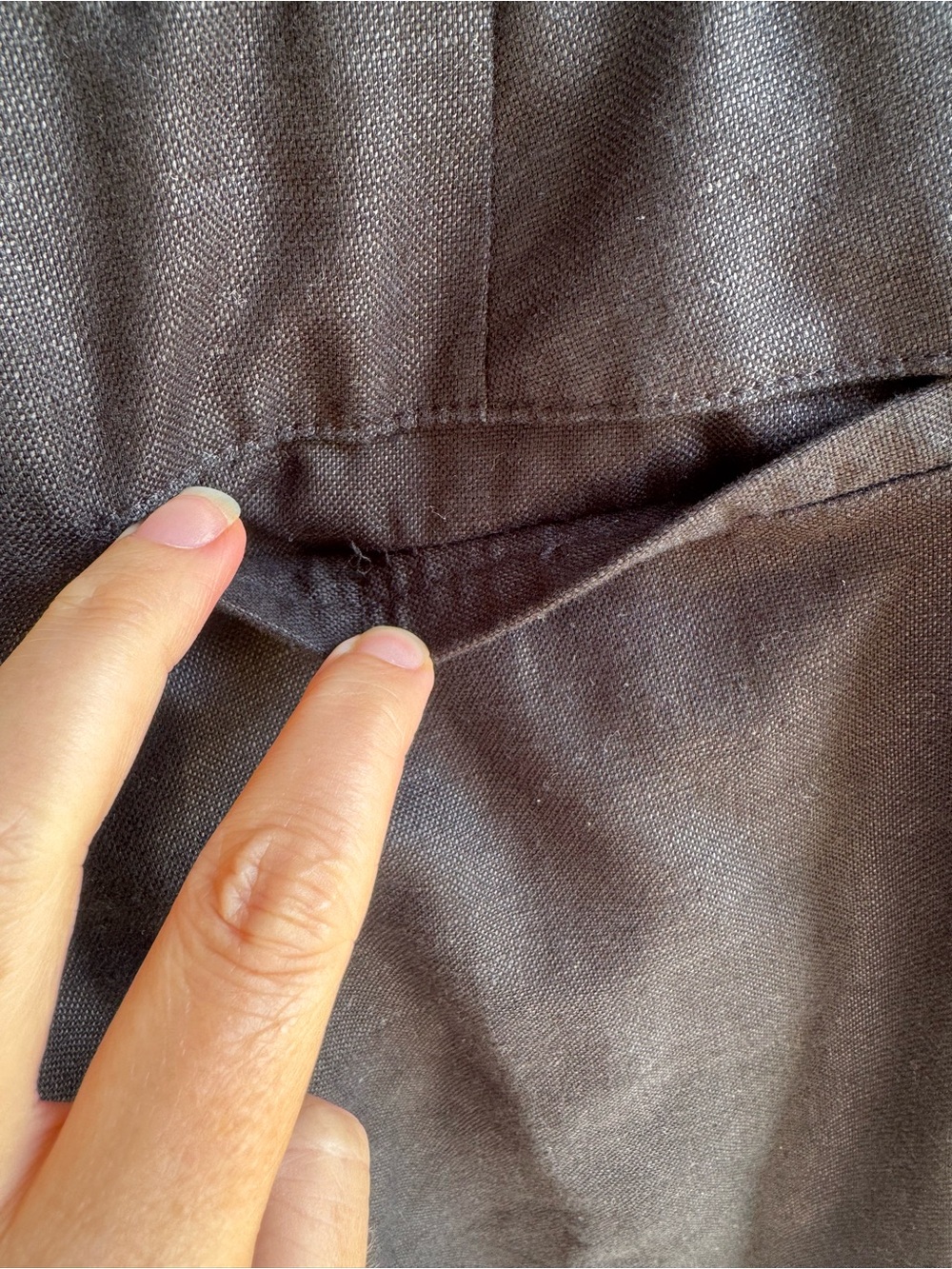 GAP 365 High-Rise Linen-Blend Black Wide-Leg Tailored Trousers 8 30” Inseam - Picture 8 of 16